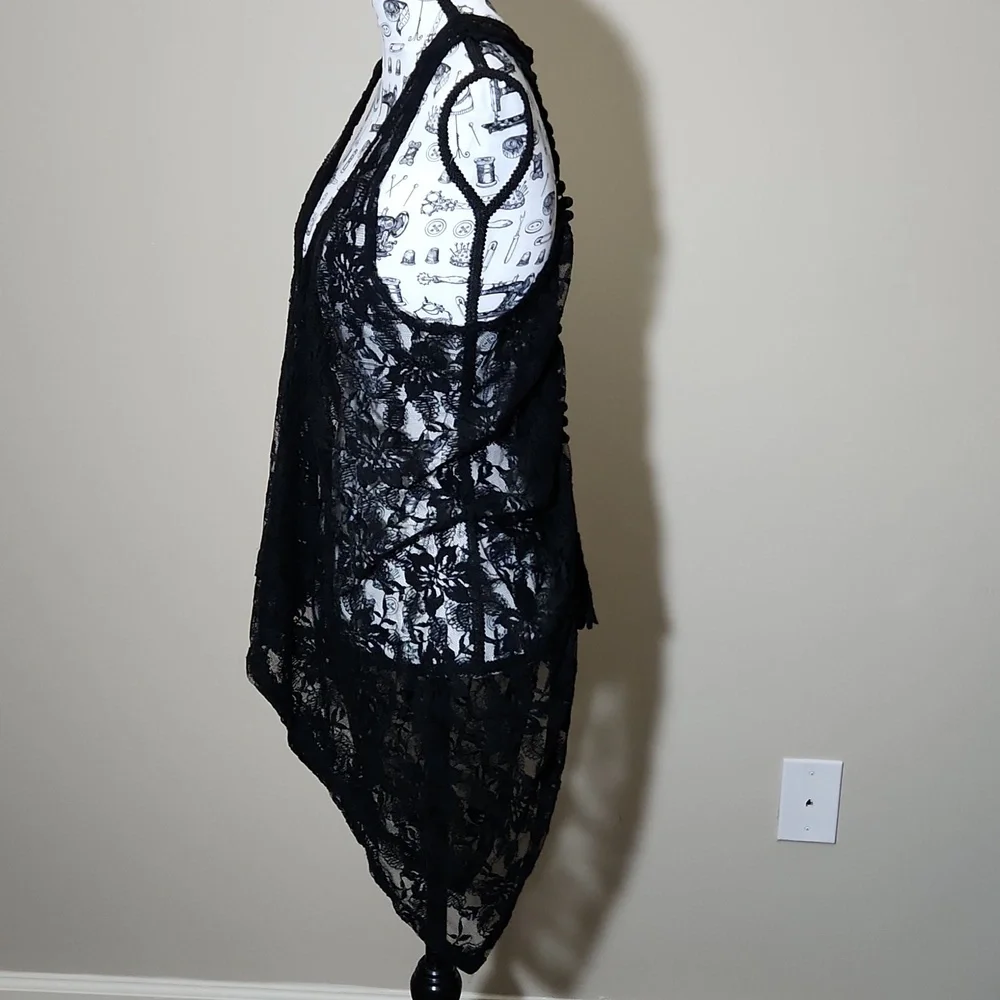 Daytrip Black High Low Lightweight Vest Women's Large - Picture 4 of 16